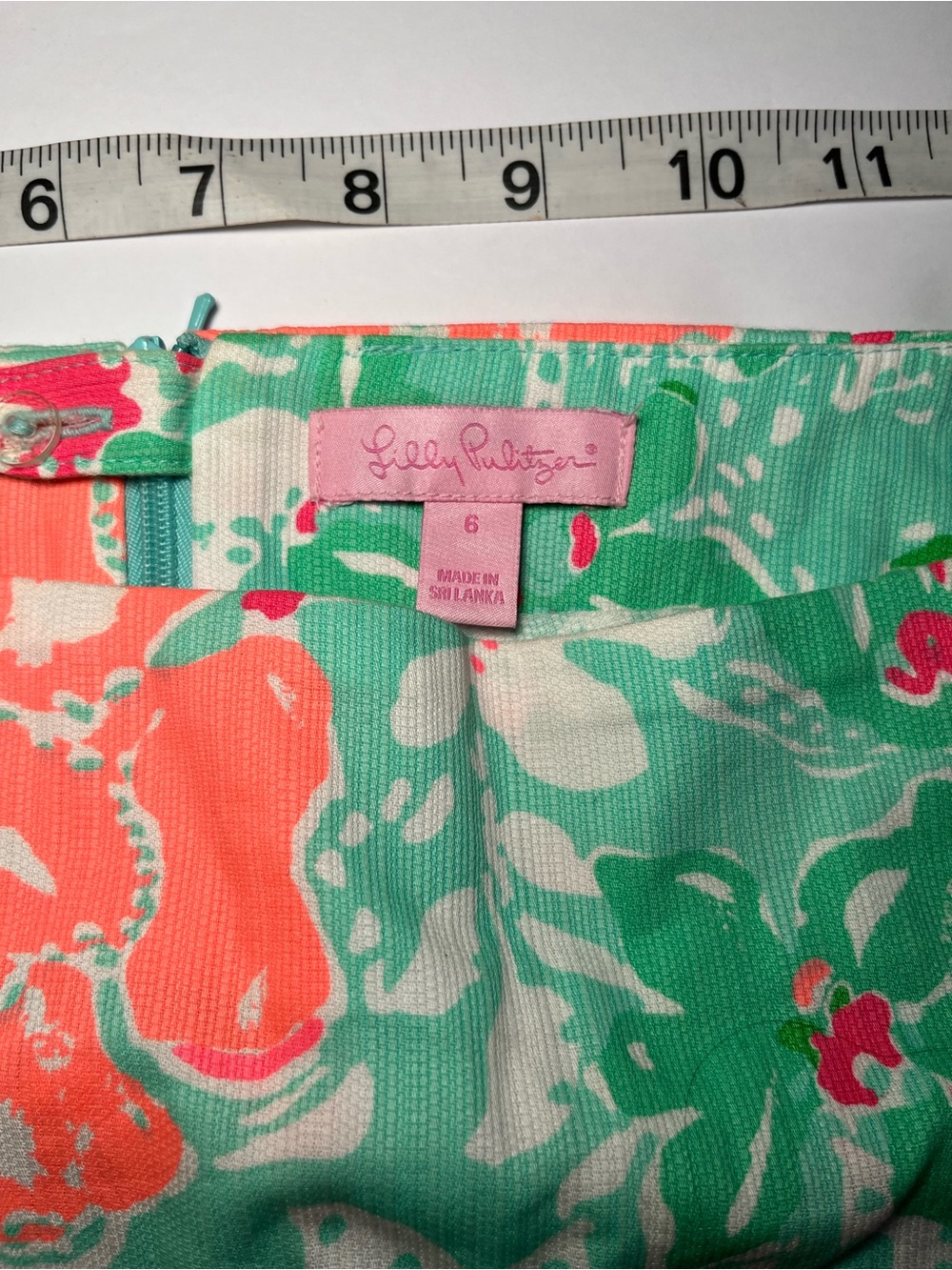 Lilly Pulitzer Lenore Skort Poolside Blue Beach Walk Floral Lace Trim Size 6 - Picture 5 of 9
